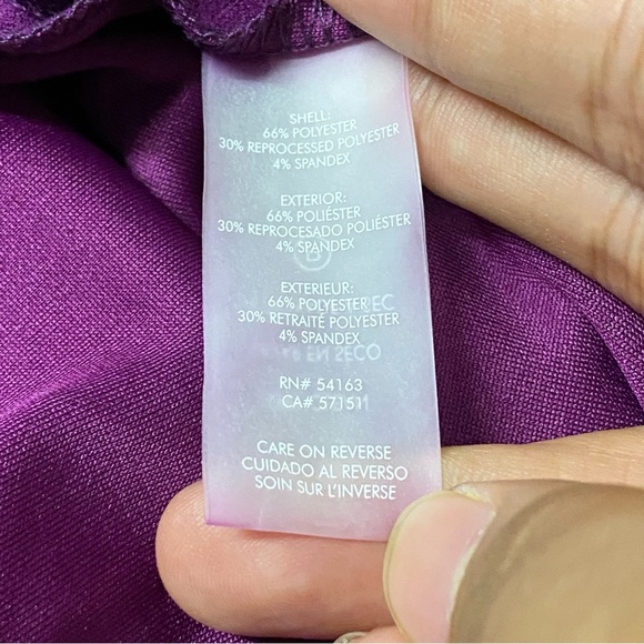 Calvin Klein Flutter Sleeve Scuba Crepe Sheath Dress Office Work Career Purple 8 - Picture 4 of 6